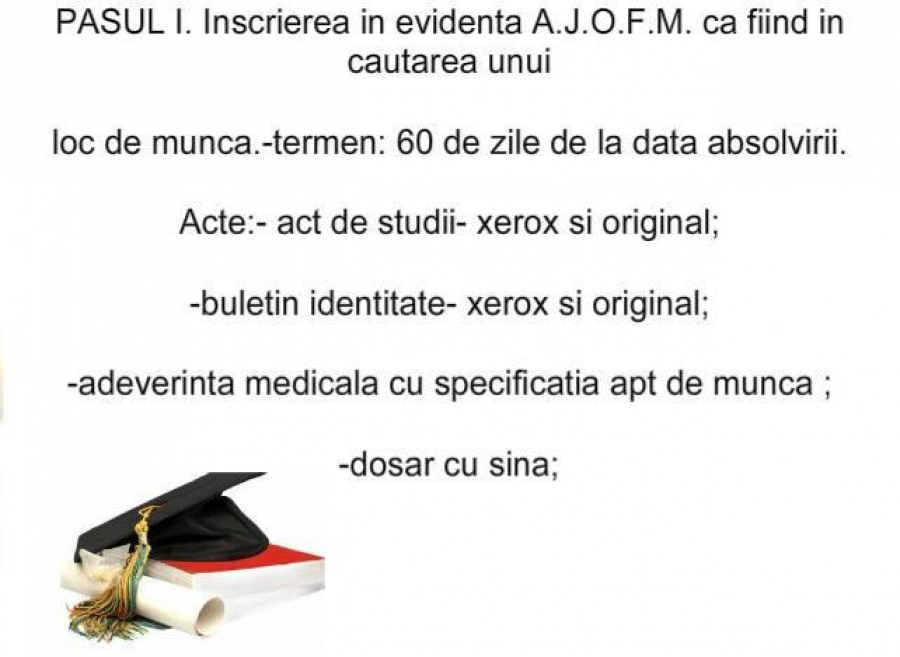 Absolvenţii au la dispoziţie doar 60 de zile, dacă vor să beneficieze de şomaj