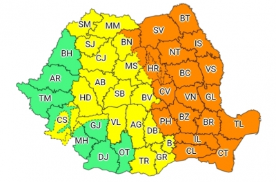 A fost prelungit CODUL PORTOCALIU de ploi torențiale în județul Galați