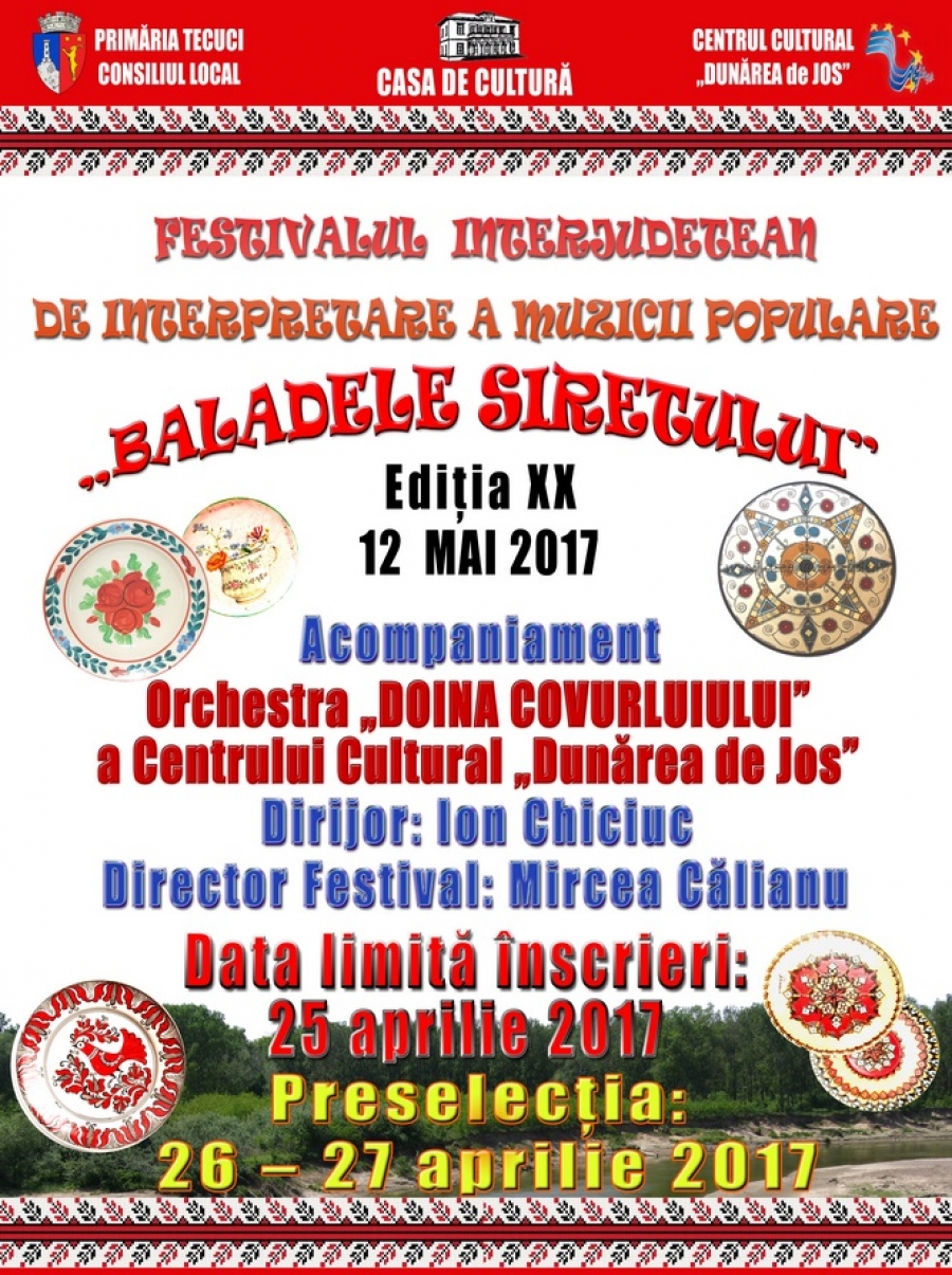 Încep înscrierile pentru Festivalul „Baladele Siretului”, Ediţia Jubiliară XX