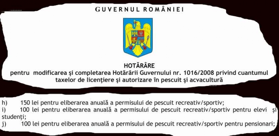 Important pentru pescarii amatori: Nu s-au modificat taxele pentru permisul de pescuit!