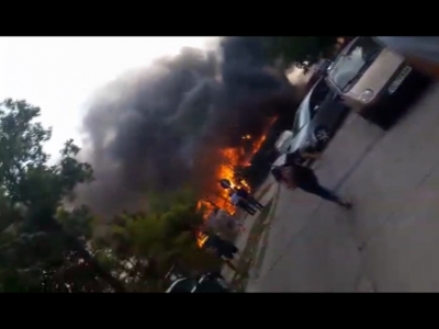 Incendiu în cartierul Dunărea: Pericol de explozie