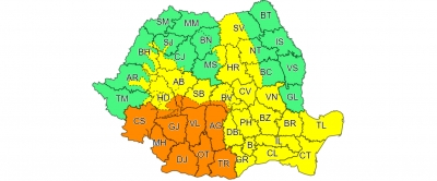 Galaţiul, sub COD GALBEN de vreme rea