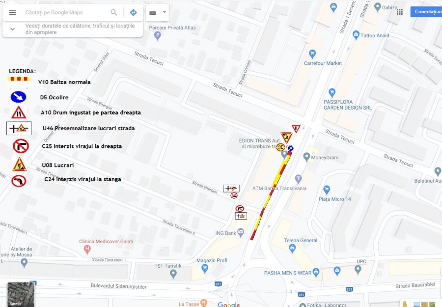 Trafic restricţionat, aproape o lună, pe strada 1 Decembrie 1918 (HARTĂ)