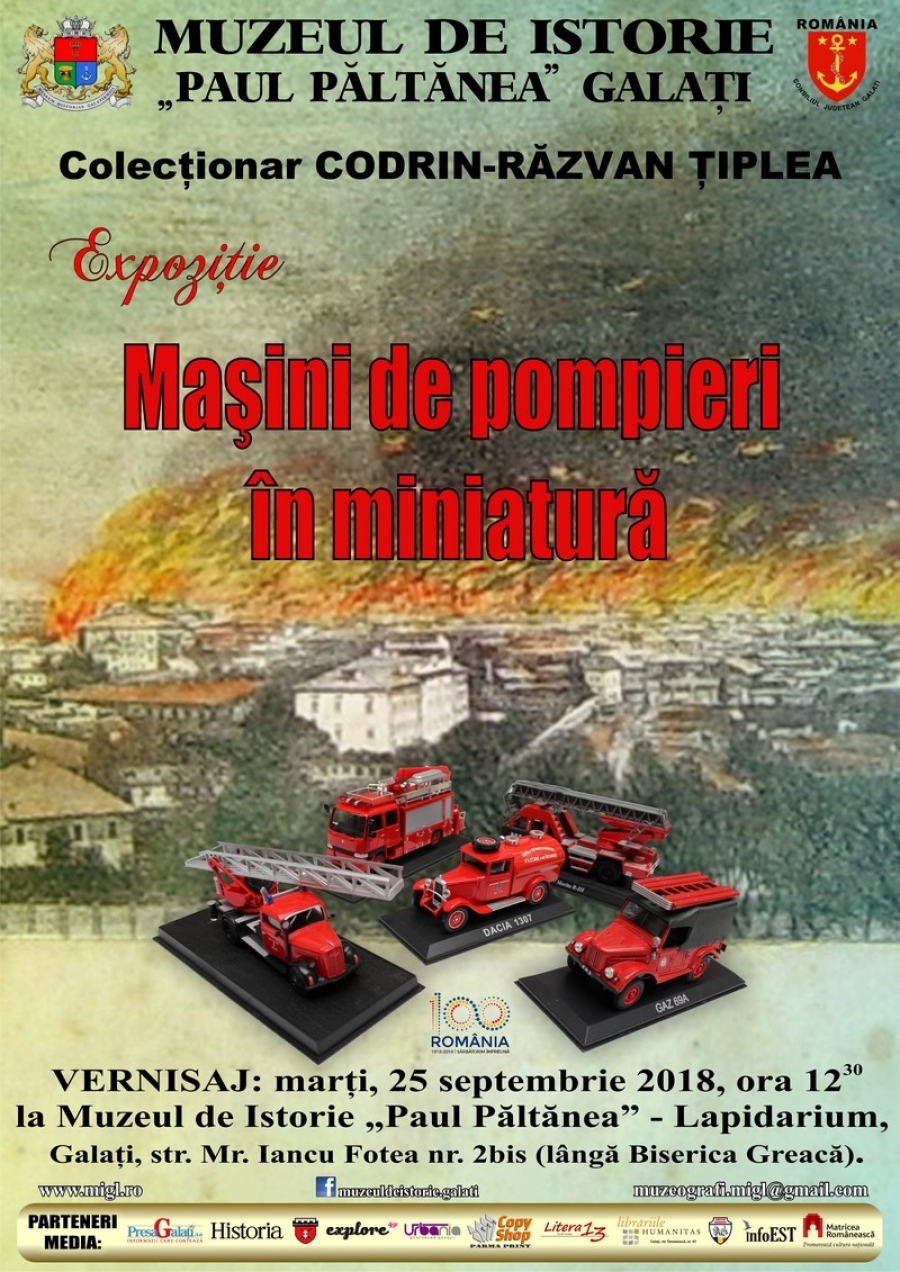 Expoziţie de maşini de pompieri în miniatură, la Muzeul de Istorie Galaţi