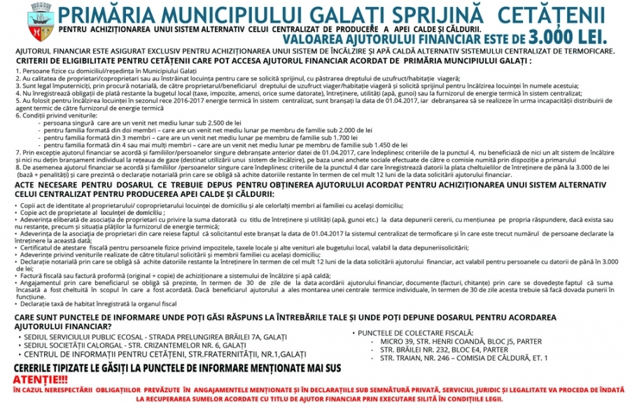 Cum puteţi primi ajutorul pentru achiziţionarea unui sistem de încălzire - ACTE ȘI CRITERII