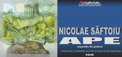 „Ape” - expoziţie de grafică semnată Nicolae Săftoiu