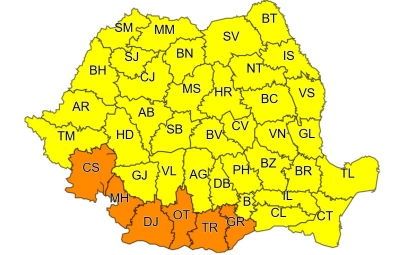 COD GALBEN de intensificări ale vântului pentru toată ţara