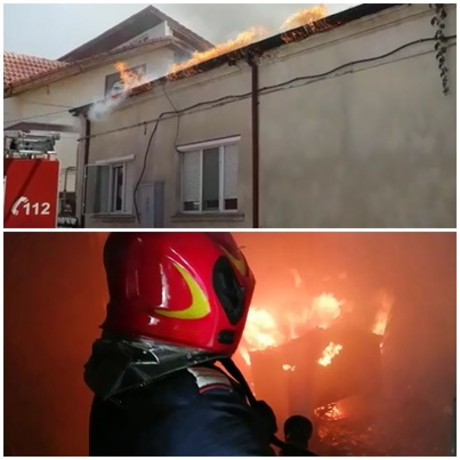 Incendiu de amploare în centrul vechi al Galaţiului (FOTO/VIDEO)