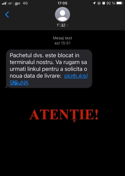 Înșelăciunea „Pachetul dvs.” se răspândește prin mesaje SMS