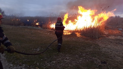 Incendiu în judeţul Tulcea