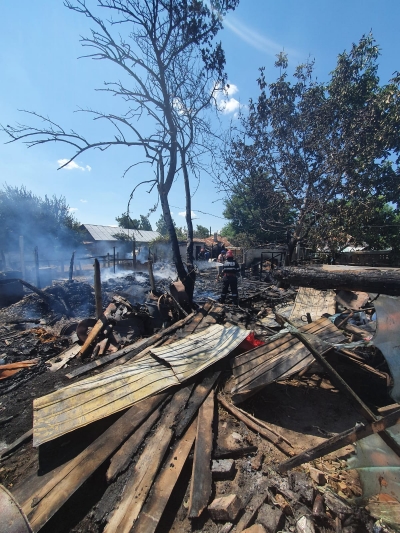 Incendiu violent la Matca