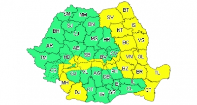 Judeţul Galaţi, sub COD GALBEN de vânt puternic până mâine seară