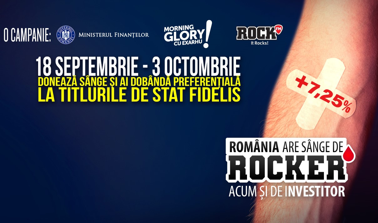 "România are sânge de rocker" continuă! Cea mai mare dobândă la titlurile de stat FIDELIS pentru donatorii de sânge