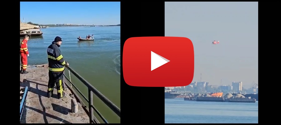 Persoană căzută în Dunăre de pe un şlep, în Galaţi (VIDEO)