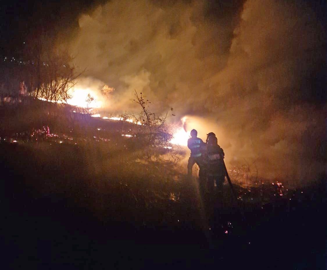 VIDEO: Incendiu de proporţii pe dealurile din zona localităţii Niculiţel, jud. Tulcea