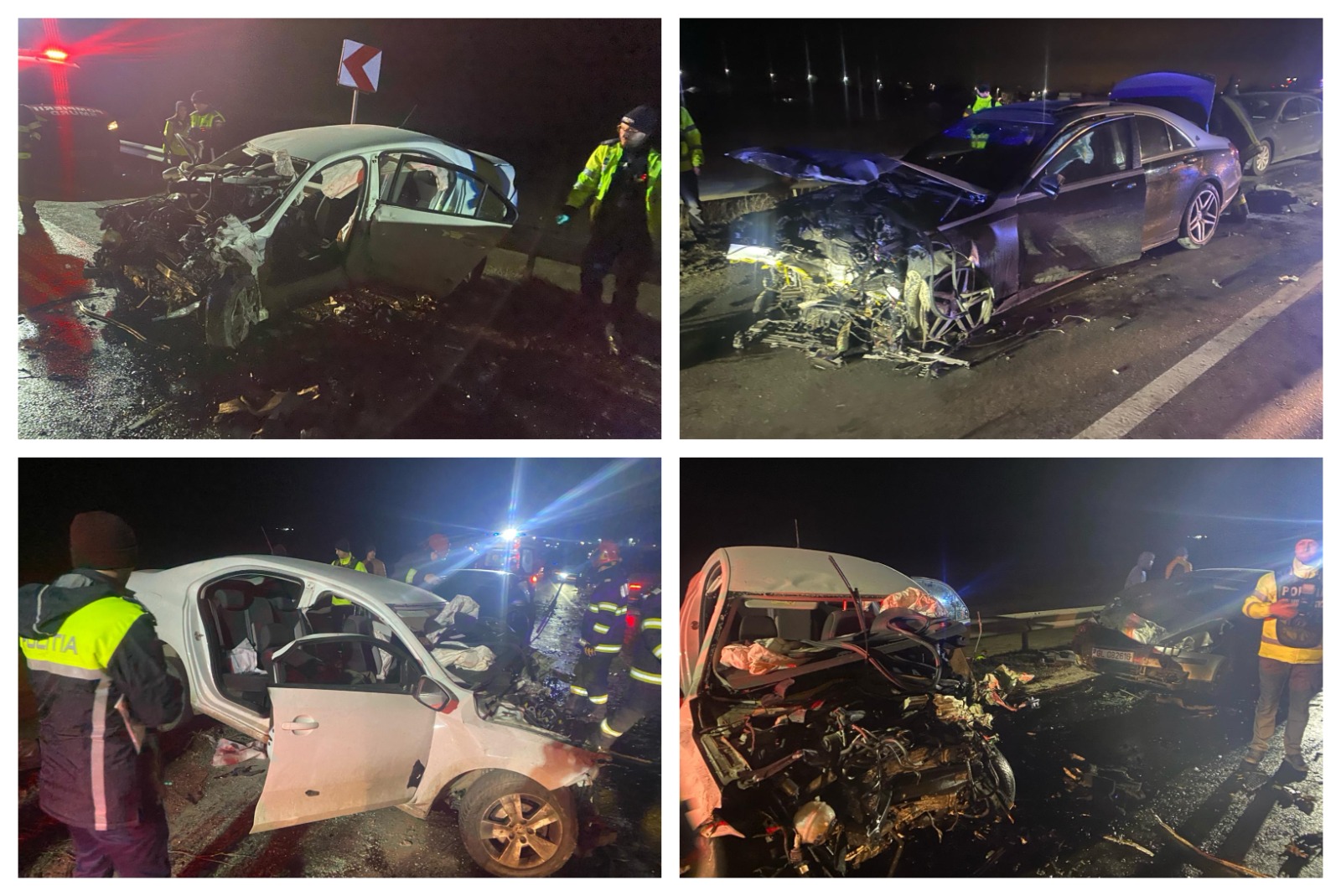VIDEO: Accident mortal, cu trei maşini implicate, în localitatea Traian, după pod