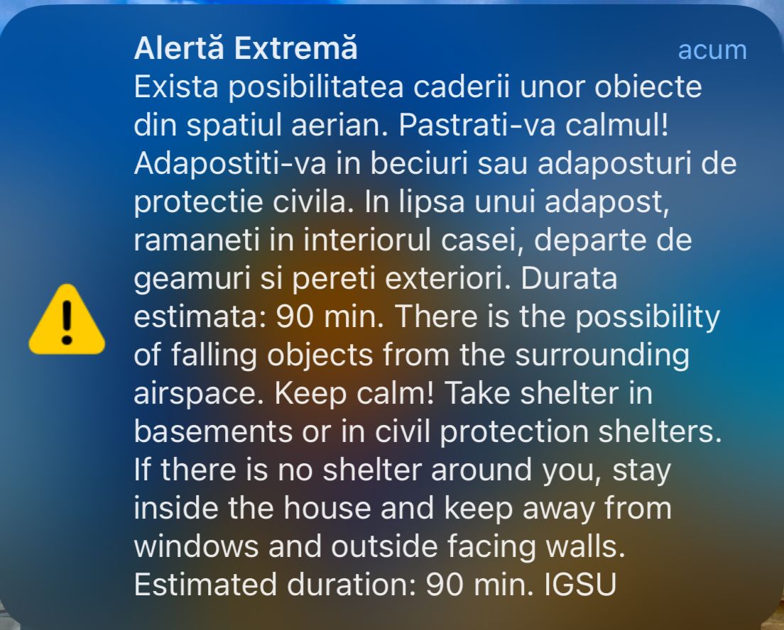 Alarmă aeriană la granița României cu Ucraina