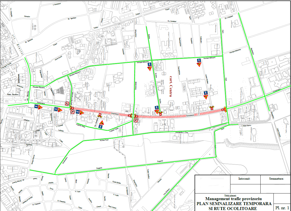 Galaţi: Trafic închis pe str. Domnească, aproape toată luna noiembrie 2024