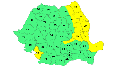 Galaţi: COD GALBEN de vânt puternic