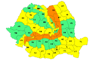 Judeţul Galaţi ocolit de vremea rea! Alerte meteo extreme în mare parte din ţară