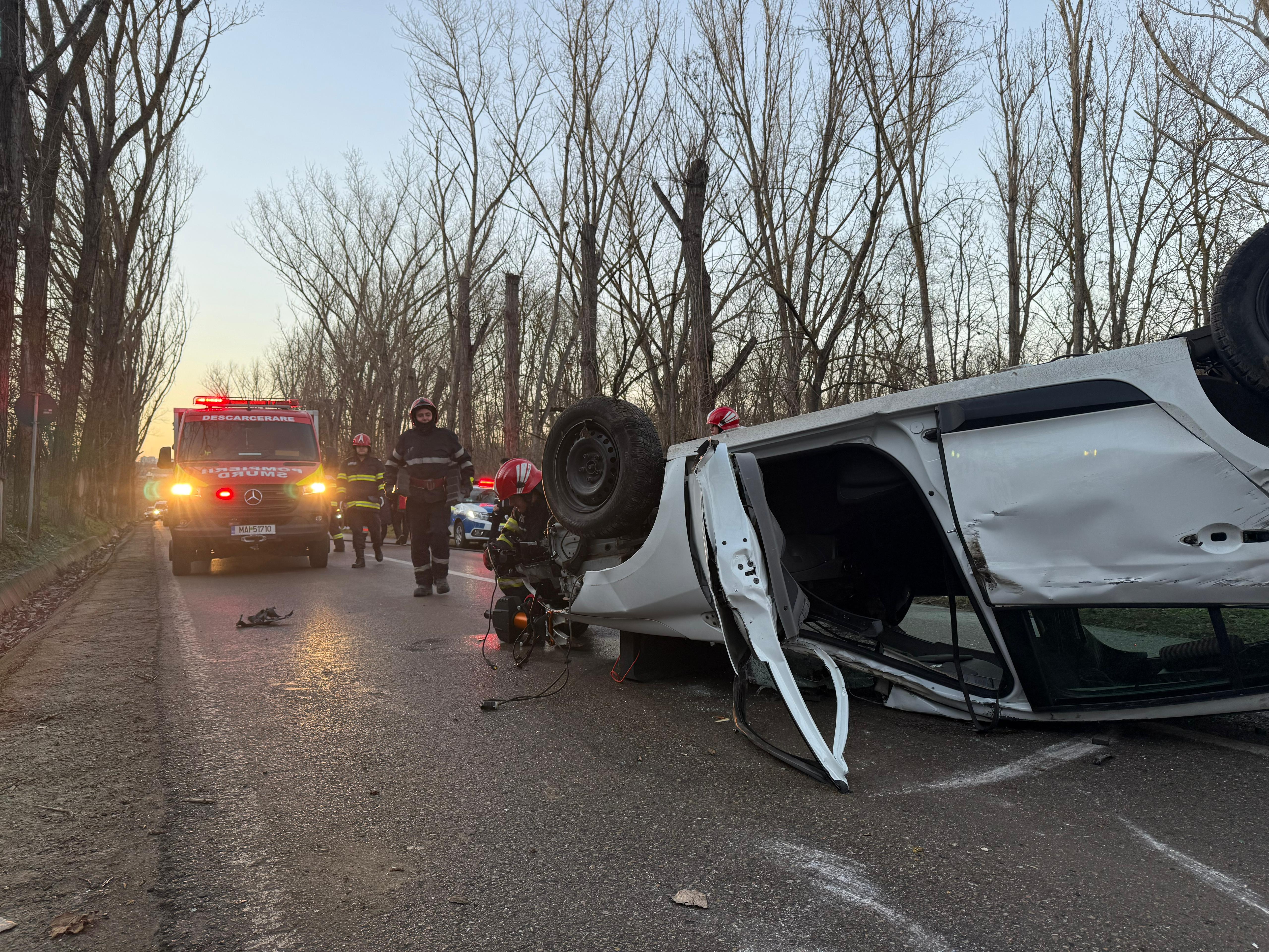 VIDEO: Accident cu 3 victime, la ieșire din municipiul Tulcea