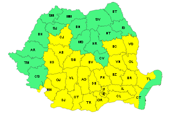 Un nou COD GALBEN de furtuni puternice la Galaţi