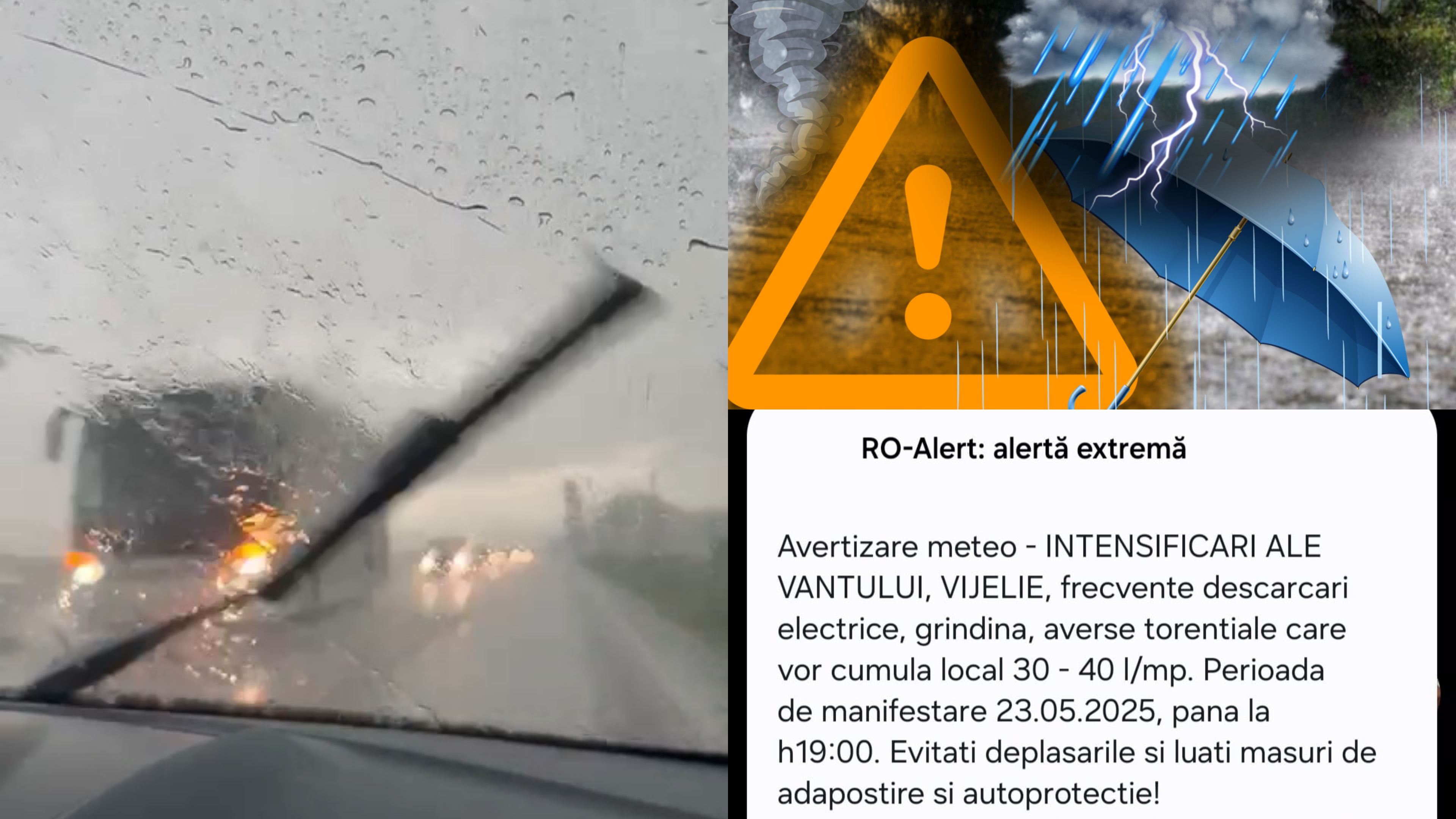 VIDEO: Curți inundate în județul Galați după codul portocaliu de furtună