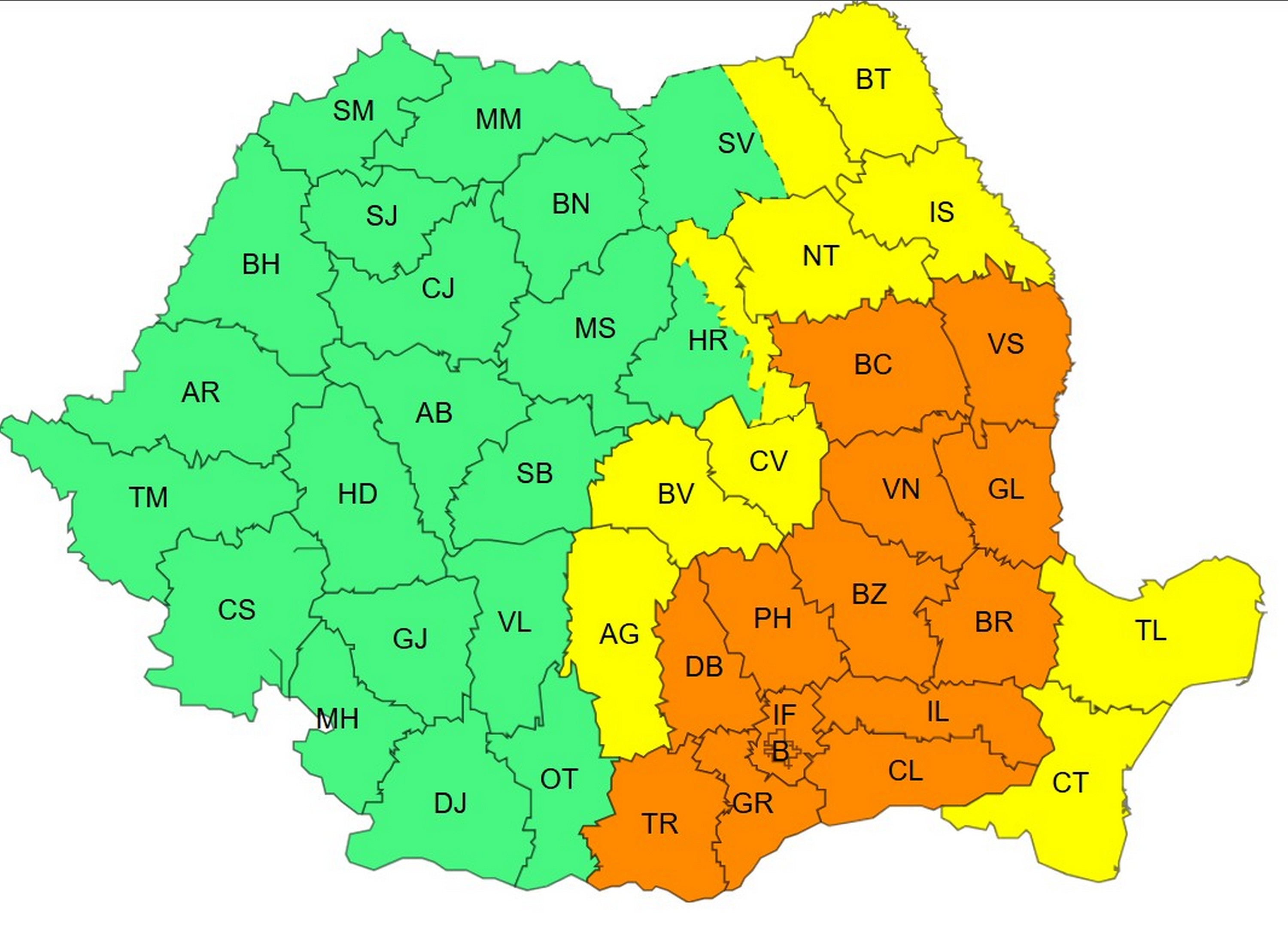 Prognoză actualizată: Cod portocaliu de ploi abundente în următoarele două zile