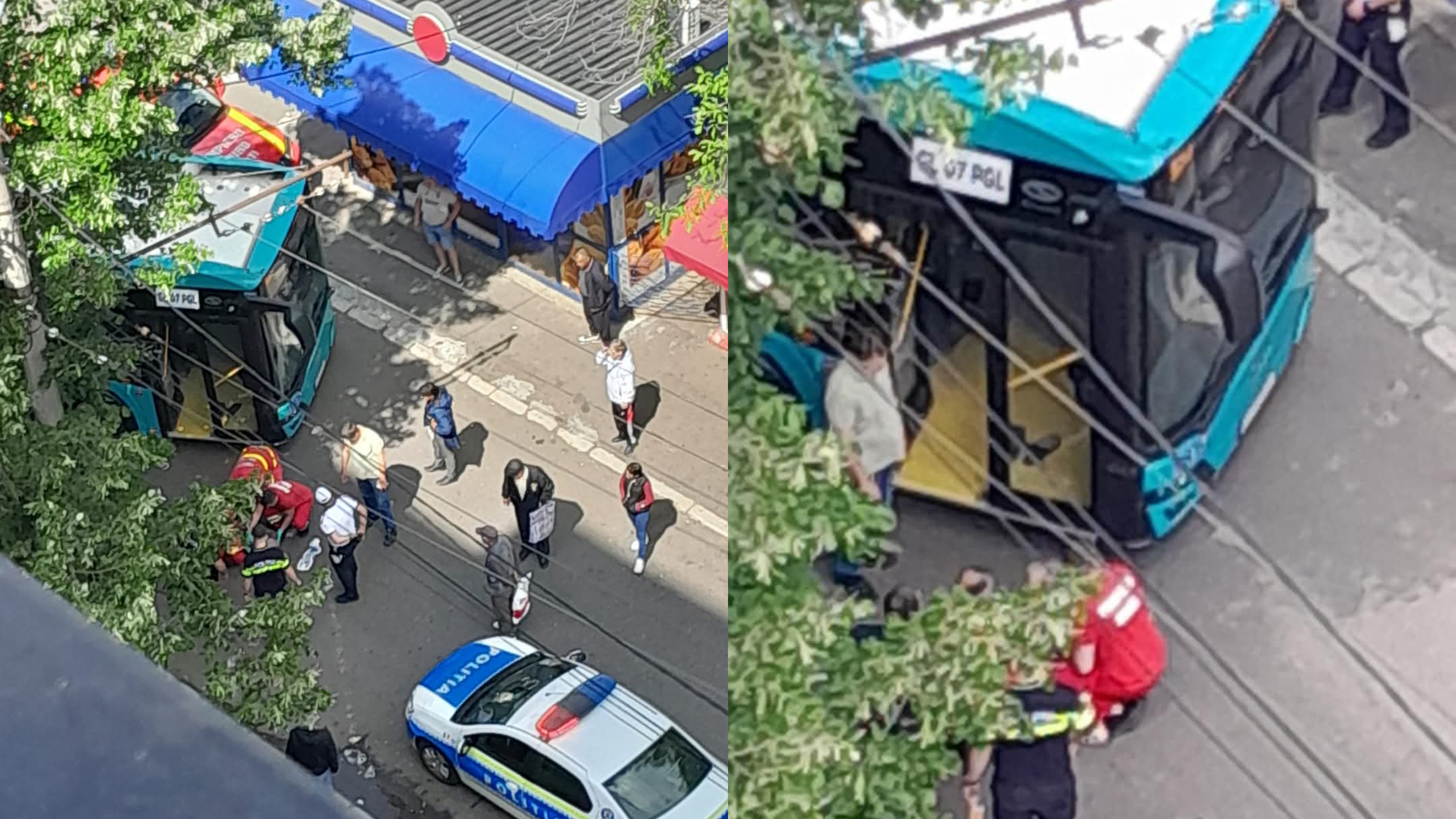 FOTO: Femeie rănită de autobuz în Micro 19