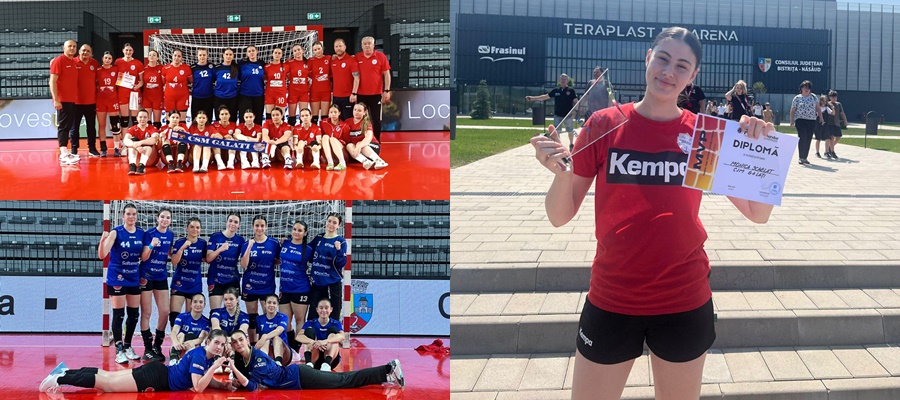 Handbal: Junioarele 2 de la CSM Galaţi au pierdut finala mică cu Corona, ACS Lucian Bute a ocupat locul 7. Gălăţeanca Monica Scarlat a fost desemnată MVP-ul competiţiei