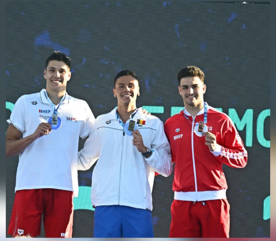 David Popovici a doborât recordul european la 100 m liber. A doua medalie şi pentru Denis Popescu