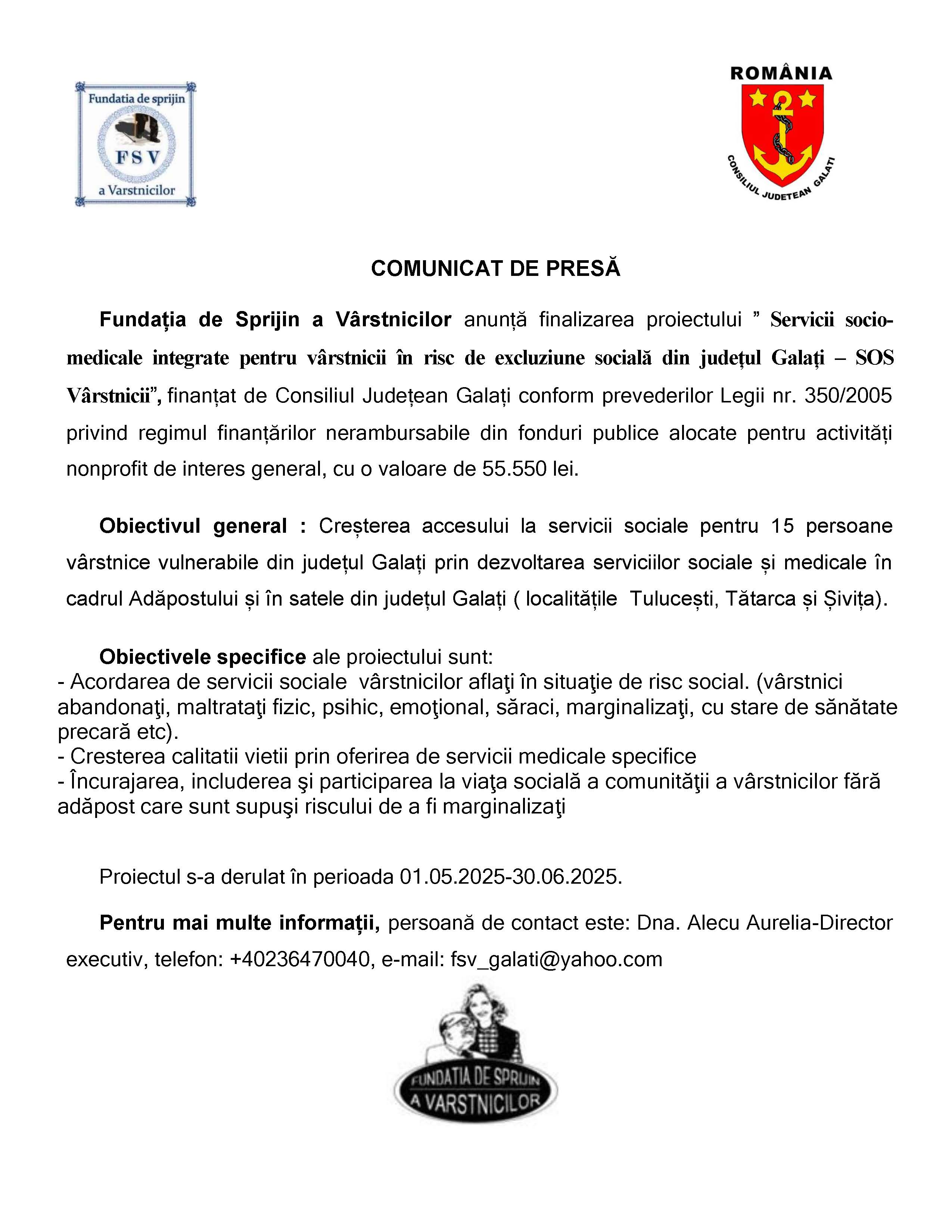 COMUNICAT DE PRESĂ 01.07.2025