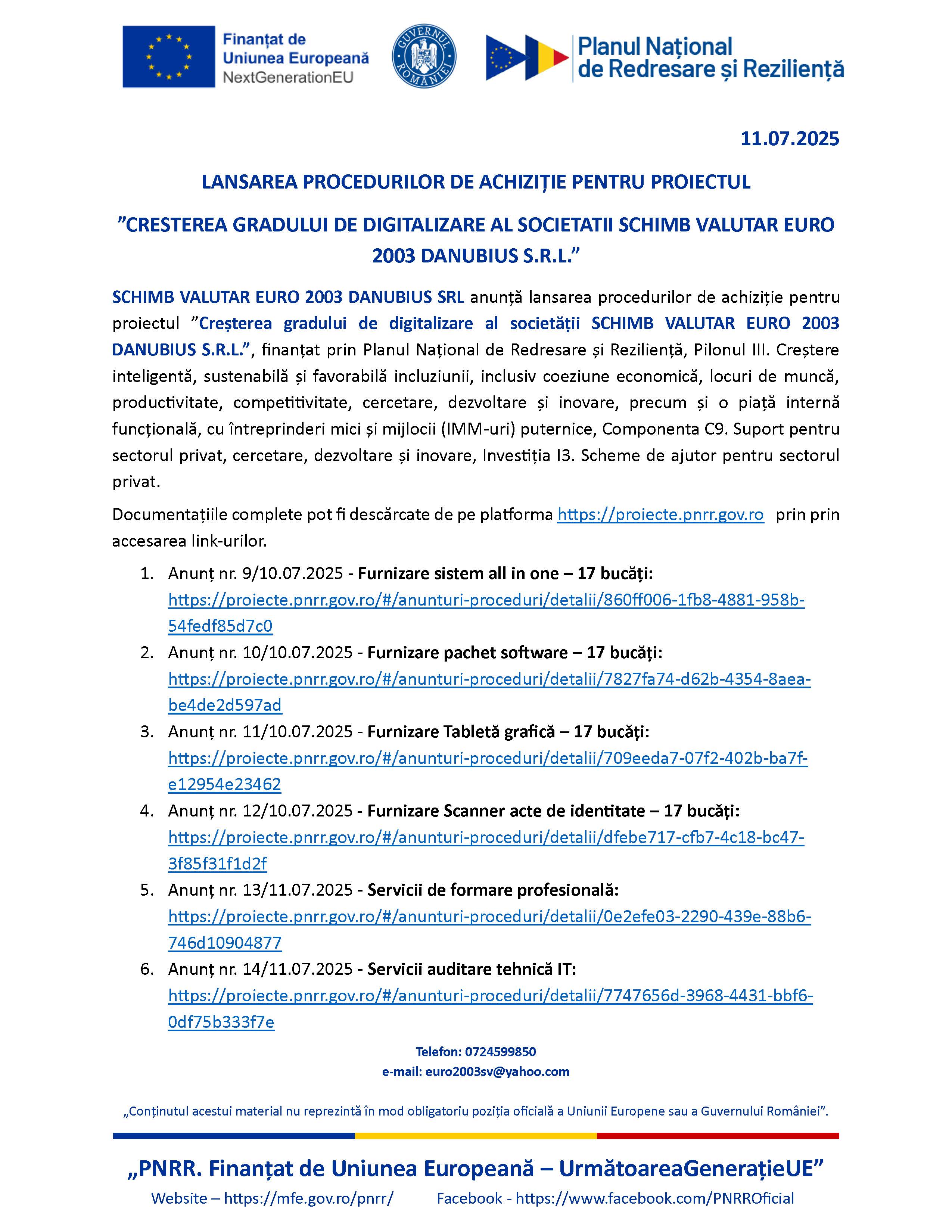 Comunicat de presă 11.07.2025