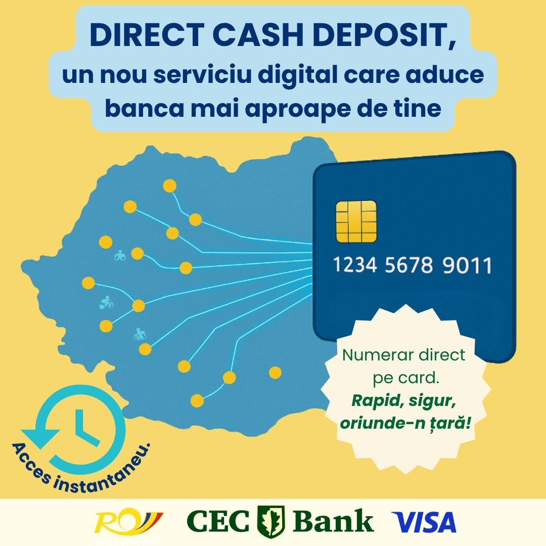 Se pot depune bani pe card la poştaş sau la oficiile poştale!