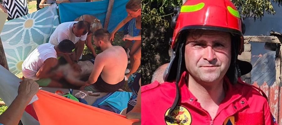 VIDEO: Pompier brăilean în concediu a sărit în ajutorul unui turist pe o plajă din Grecia