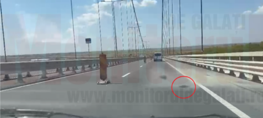VIDEO: Podul Suspendat peste Dunăre de la Brăila a început să ”transpire”