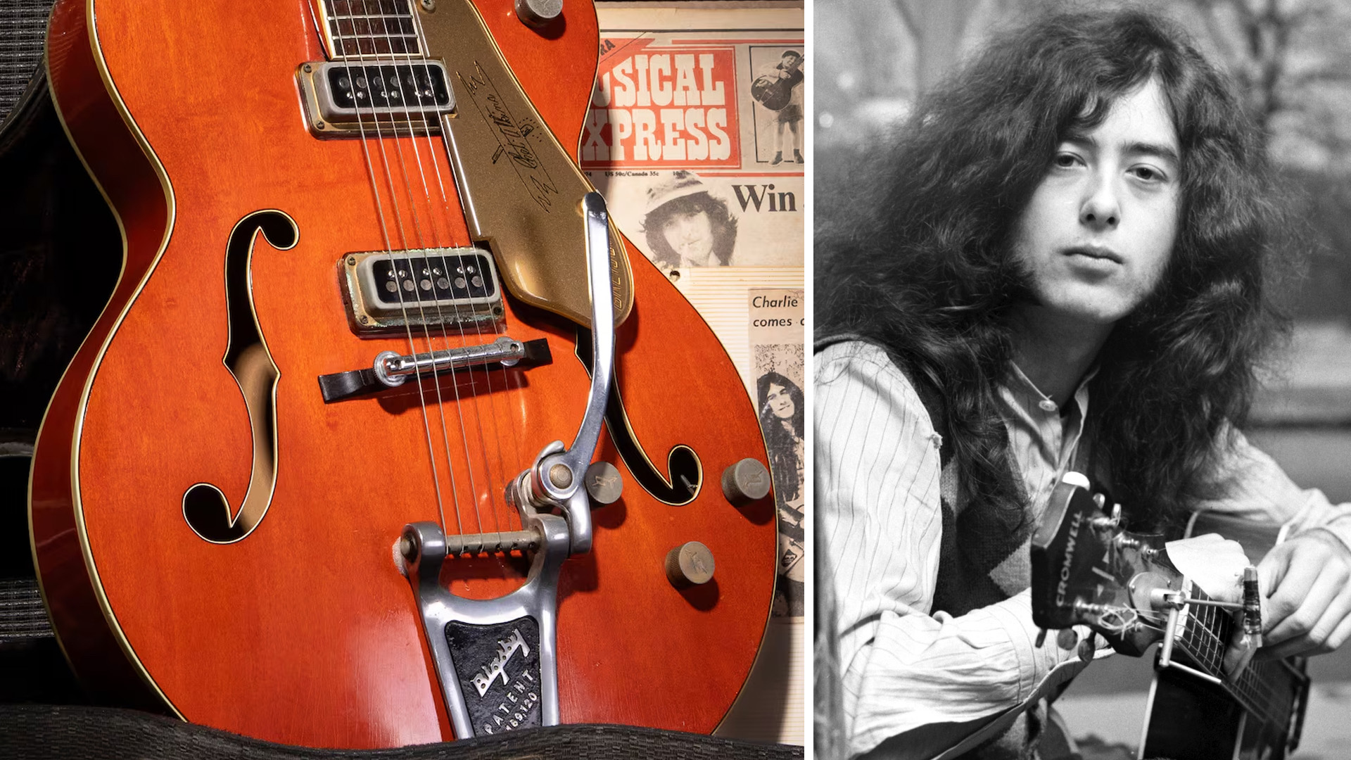 Chitara lui Jimmy Page poate valora 50.000 lire sterline