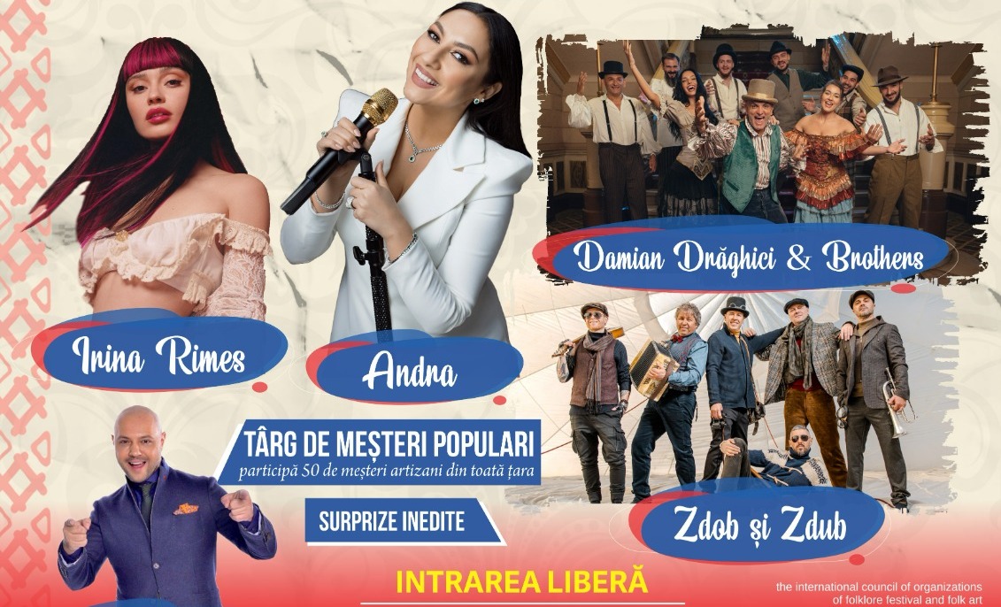 Concerte cu intrare liberă la Galaţi: Andra, Irina Rimes şi mulţi alţii vin la Festivalul de Folclor 2025