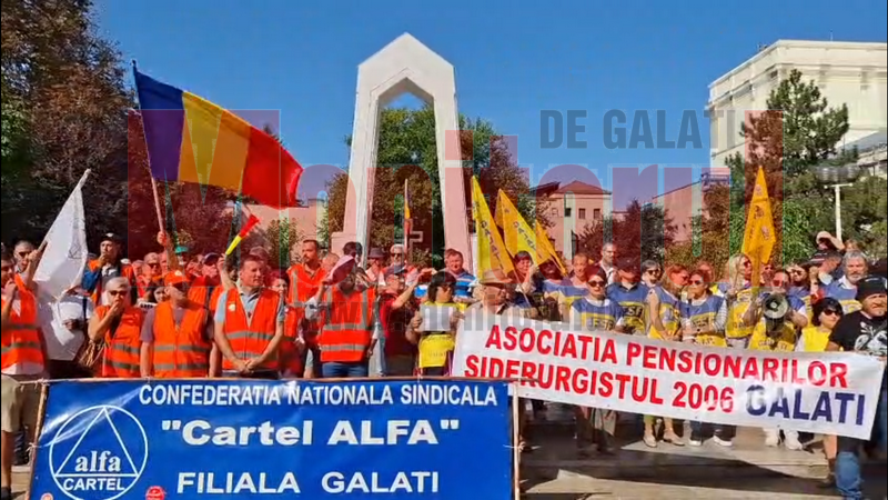 «STOP AUSTERITĂŢII!» Protest în faţa Prefecturii Galaţi - VIDEO