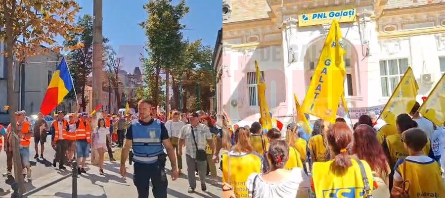 VIDEO: Protest şi marş la Galaţi, din cauza măsurilor de austeritate
