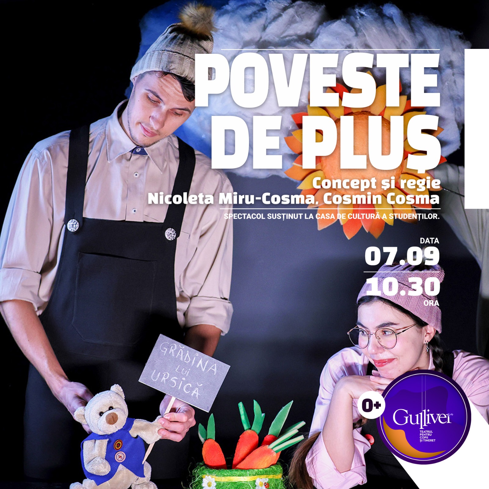 Pentru micii gălăţeni: ”Poveste de pluş”, la GULLIVER - Teatrul Familiei Tale
