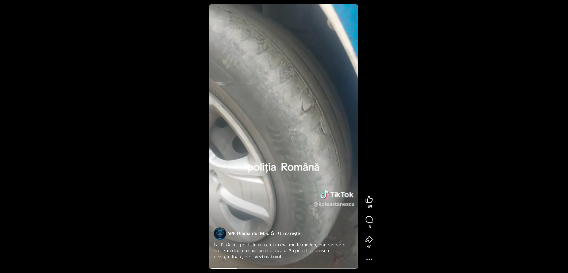 VIDEO | Scandalul anvelopelor uzate: IPJ Galaţi răspunde în urma clipului viral
