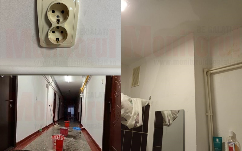 VIDEO: Prăpăd într-un bloc din Galaţi după ploaia torenţială