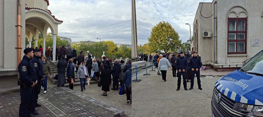 VIDEO: Jandarmii gălăţeni asigură ordinea publică la Biserica „Sfânta Cuvioasă Parascheva” din Galaţi