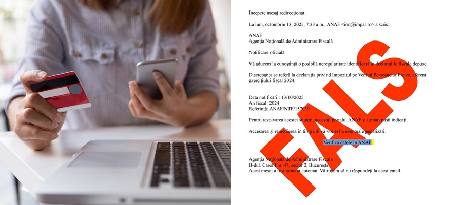 ATENŢIE! Noi emailuri false în numele ANAF