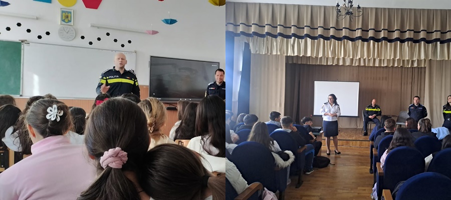 FOTO: Alege cuMINTE! Poliţiştii şi jandarmii gălăţeni, în dialog cu elevii din Tecuci şi Movileni
