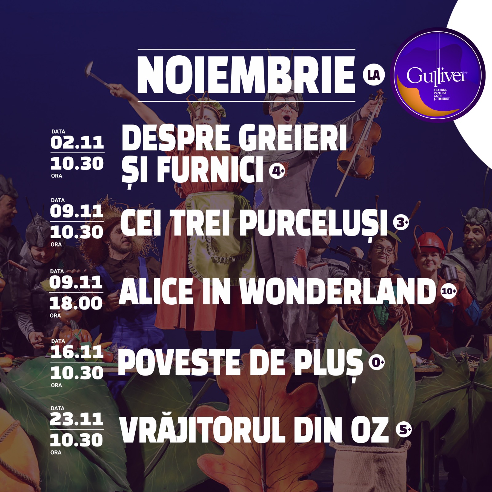 Teatrul „Gulliver” Galaţi pregăteşte un noiembrie 2025 plin de spectacole