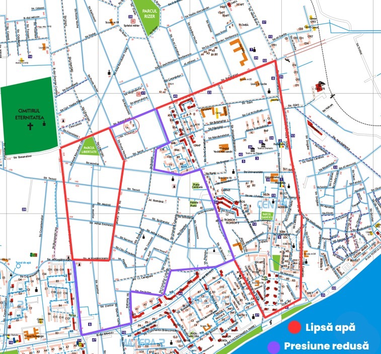 Oprire de apă, de 24 de ore, în Galaţi