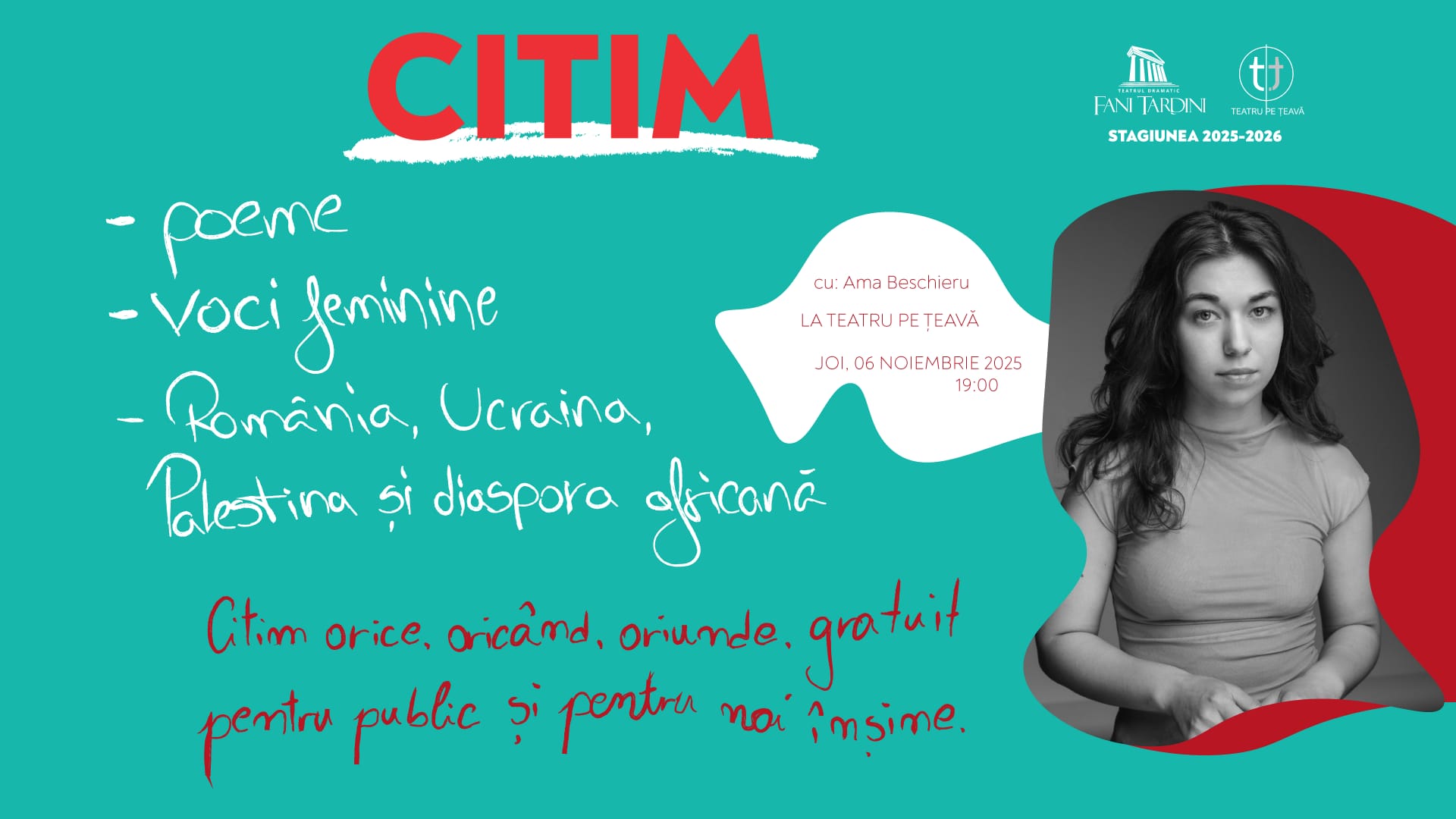 Dramaticul gălăţean reia programul extra-repertorial „CITIM”