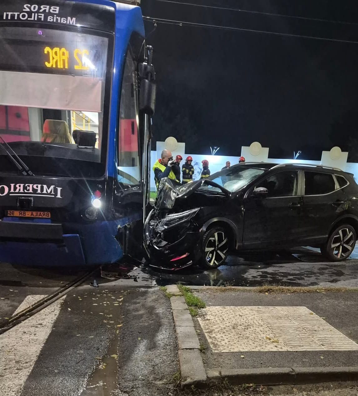 Accident între mașină și tramvai, pe Calea Galați din Brăila